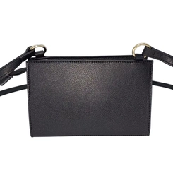 Bolsa DFD Feminina com Alça Ajustável e Detalhes Dourados Preto