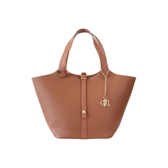Bolsa DFD Feminina com Pingente Dourado Marrom
