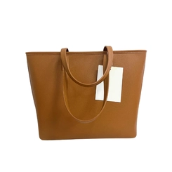 Bolsa DFD Feminina Minimalista Detalhes Dourados Marrom