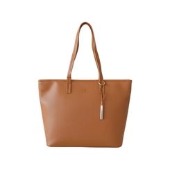 Bolsa DFD Feminina Minimalista Detalhes Dourados Marrom