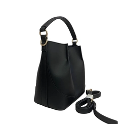 Bolsa DFD Feminina com Detalhes Dourados Preta