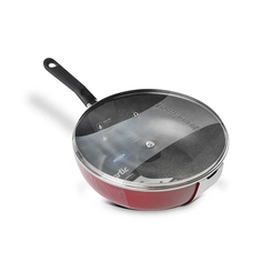 Wok Brinox com Tampa de Vidro 4,1L 28cm Vermelho