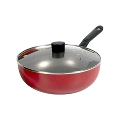 Wok Brinox com Tampa de Vidro 4,1L 28cm Vermelho