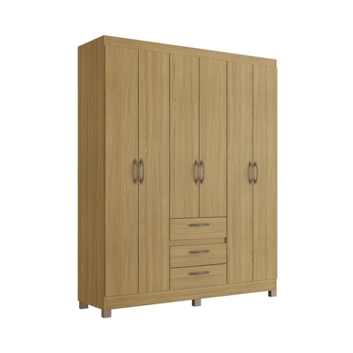 Guarda-Roupa 6 Portas 3 Gavetas Decibal RP3638 Ipê