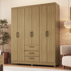 Guarda-Roupa 6 Portas 3 Gavetas Decibal RP3638 Ipê