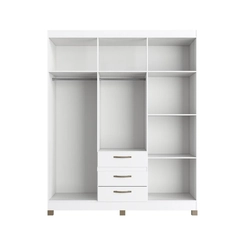 Guarda-Roupa 6 Portas 3 Gavetas Decibal Branco