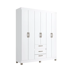 Guarda-Roupa 6 Portas 3 Gavetas Decibal Branco