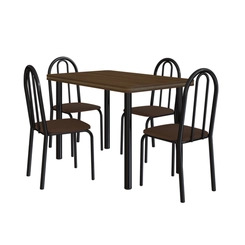 Conjunto de Mesa e Cadeiras TRE Paroni MP4020 TP805 Preto/Marrom SE