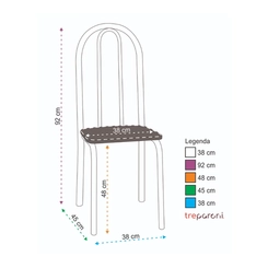 Conjunto de Mesa e Cadeiras TRE Paroni MP4020 TP808 Preto/Branco SE