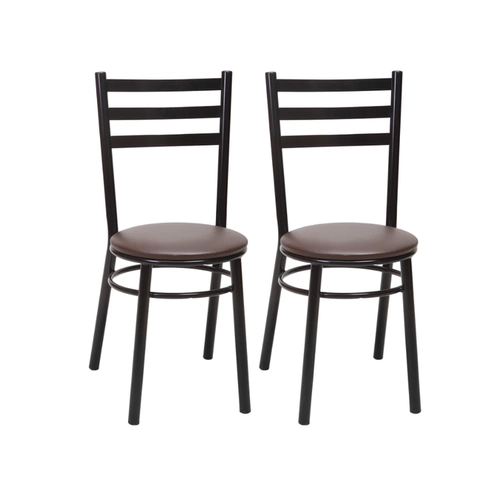 Par de Cadeiras Fixas TRE Paroni Ref96 Preto/Marrom SE