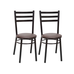 Par de Cadeiras Fixas TRE Paroni Ref96 Preto/Marrom SE