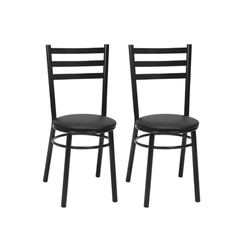 Par de Cadeiras Fixas Tre Paroni Ref94 Preto SE