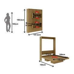 Cama Casal Articulada Tecno Mobili CM8016.0002 Amêndoa