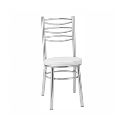 Par de Cadeiras Fixas Tre Paroni Ref9 Cromado/Branco SE