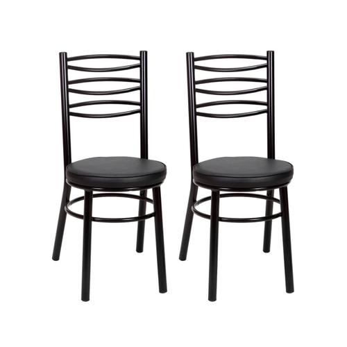 Par de Cadeiras Fixas Tre Paroni Ref76 Preto SE