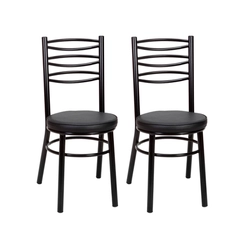 Par de Cadeiras Fixas Tre Paroni Ref76 Preto SE