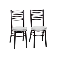 Par de Cadeiras Fixas Tre Paroni Ref77 Preto/Branco SE