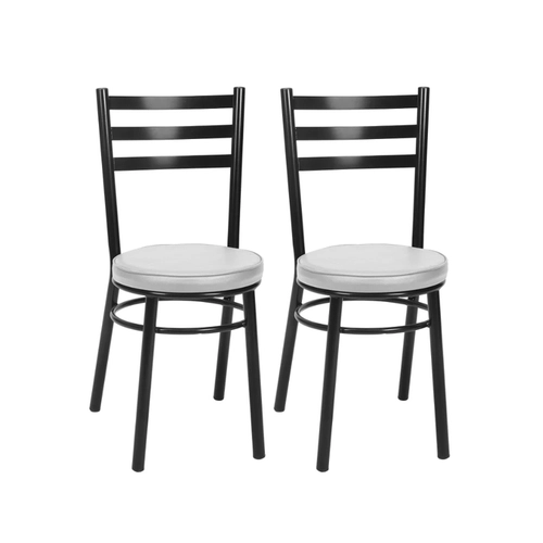 Par de Cadeiras Fixas Tre Paroni Ref89 Preto/Branco SE