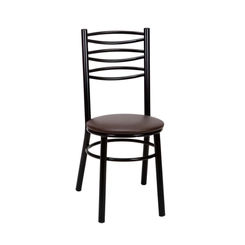 Par de Cadeiras Fixas Tre Paroni Ref84 Preto/Marrom SE