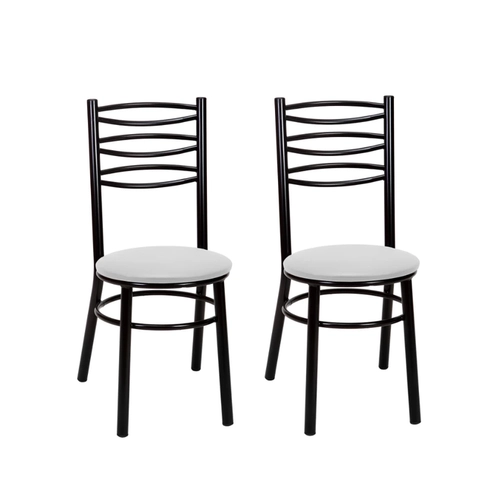 Par de Cadeiras Fixas Tre Paroni Ref83 Preto/Branco SE