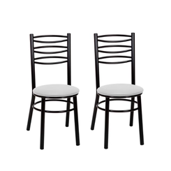 Par de Cadeiras Fixas Tre Paroni Ref83 Preto/Branco SE