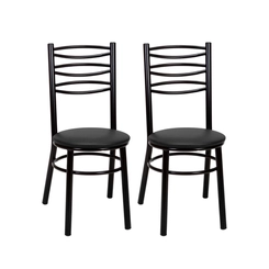 Par de Cadeiras Fixas Tre Paroni Ref82 Preto SE