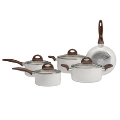 Conjunto de Panelas Smart Plus Multiflon Brinox 4774/101 5 Peças Vanilla