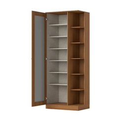 Sapateira 1 Porta com Espelho e Prateleiras Laterais Henn Duetto D182-214 Cinamomo