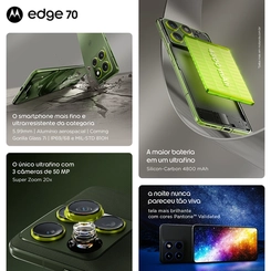 Smartphone Motorola Edge 70 Fusion 512GB 12GB RAM Tela 6.7" Câmera 50MP OIS + 50MP e Selfie 50MP Gadget Gray