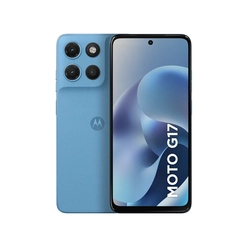 Smartphone Motorola G17 256GB 4GB RAM Tela 6.7" Câmera 50MP + 5MP e Selfie 32MP Azul Claro