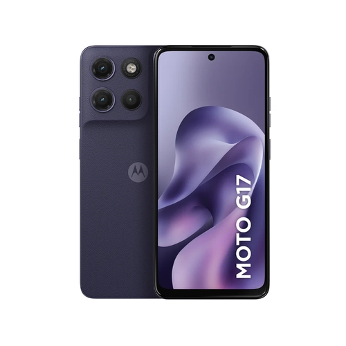 Smartphone Motorola G17 128GB 4GB RAM Tela 6.7" Câmera 50MP + 5MP e Selfie 32MP Roxo Smartphone Motorola G17 128GB 4GB RAM Tela 6.7" Câmera 50MP + 5MP e Selfie 32MP Roxo