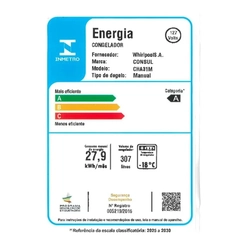 Freezer Horizontal 1 Porta 307L Consul CHA31MB Branco