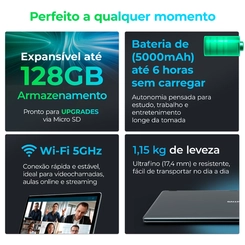 Notebook 2 em 1 Tela 11.6" 128GB 4GB RAM Intel Celeron N4500 Positivo C4128E Cinza Escuro