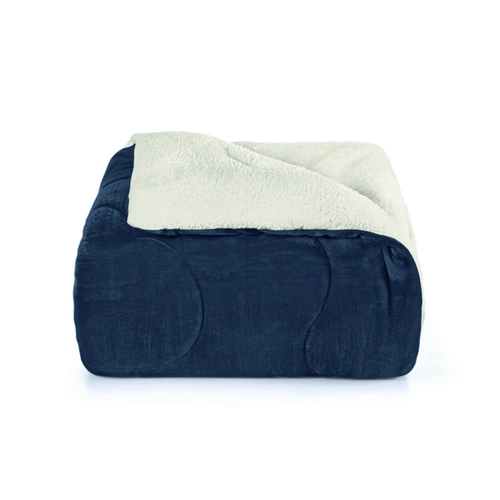 Edredom Sherpa Casal Hedrons 220x240cm Liso Mariner