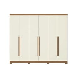 Guarda-Roupa 6 Portas Kappesberg T580 Canela/Off White SE