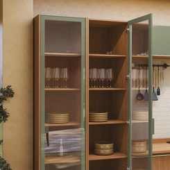 Paneleiro 50cm 1 Porta Linna Kappesberg T628 Canela/Verde Pistache SE