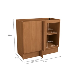 Balcão de Canto 1 Porta 98cm Vibra Kappesberg T626 Canela Super Brilho SE