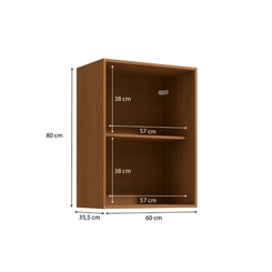 Aéreo 60cm 1 Porta Vibra Kappesberg T643 Canela/Grafite Super Brilho SE