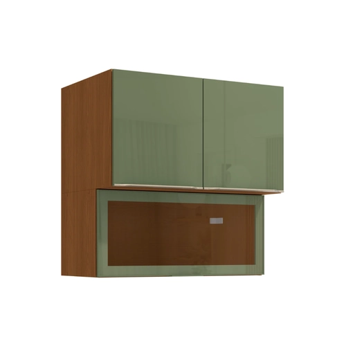 Aéreo 3 Portas 80cm Kappesberg Vibra T647 Canela/Verde Pistache Super Brilho SE