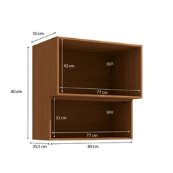 Aéreo 3 Portas 80cm Kappesberg Vibra T647 Canela/Verde Pistache Super Brilho SE