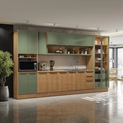 Aéreo 3 Portas 80cm Kappesberg Vibra T647 Canela/Verde Pistache Super Brilho SE