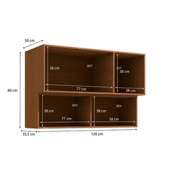Aéreo 3 Portas 120cm Kappesberg Vibra T651 Canela/Verde Pistache Super Brilho SE