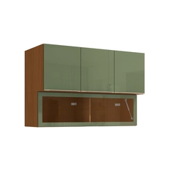 Aéreo 3 Portas 120cm Kappesberg Vibra T651 Canela/Verde Pistache Super Brilho SE
