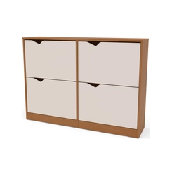 Sapateira 4 Portas Politorno 40250307.0002 Creme/Freijó SE