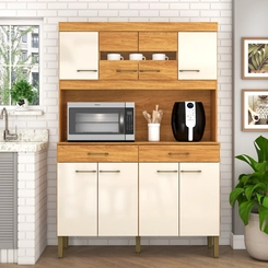 Cozinha Compacta Fellicci Laura 8 portas 2 Gavetas K120 Cinamomo/Off White SE