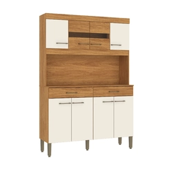 Cozinha Compacta Fellicci Laura 8 portas 2 Gavetas K120 Cinamomo/Off White SE