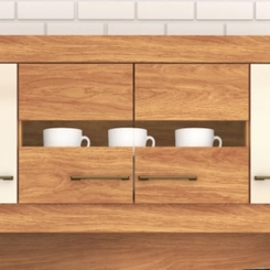 Cozinha Compacta Fellicci Laura 8 portas 2 Gavetas K120 Cinamomo/Off White SE