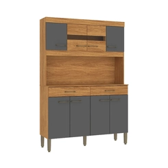 Cozinha Compacta Fellicci Laura 8 portas 2 Gavetas K120 Cinamomo/Grafite SE