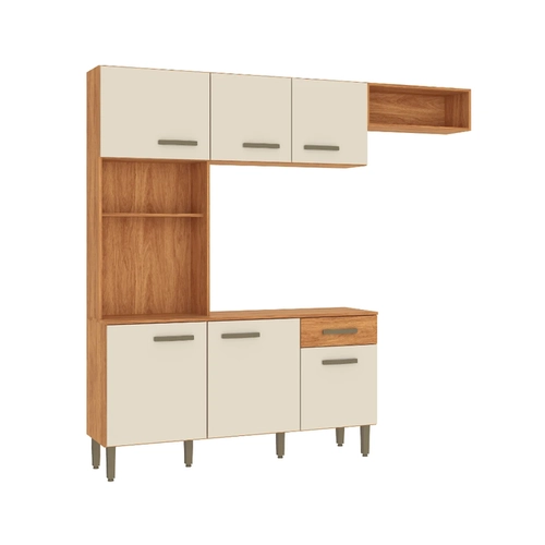 【CPC-L24】タチバナ様 Cozinha Compacta Fellicci Nina 6 Portas 1 Gaveta CN10 Cinamomo/Off