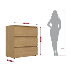 Cômoda 3 Gavetas THB Condessa 5928 Nogal SE